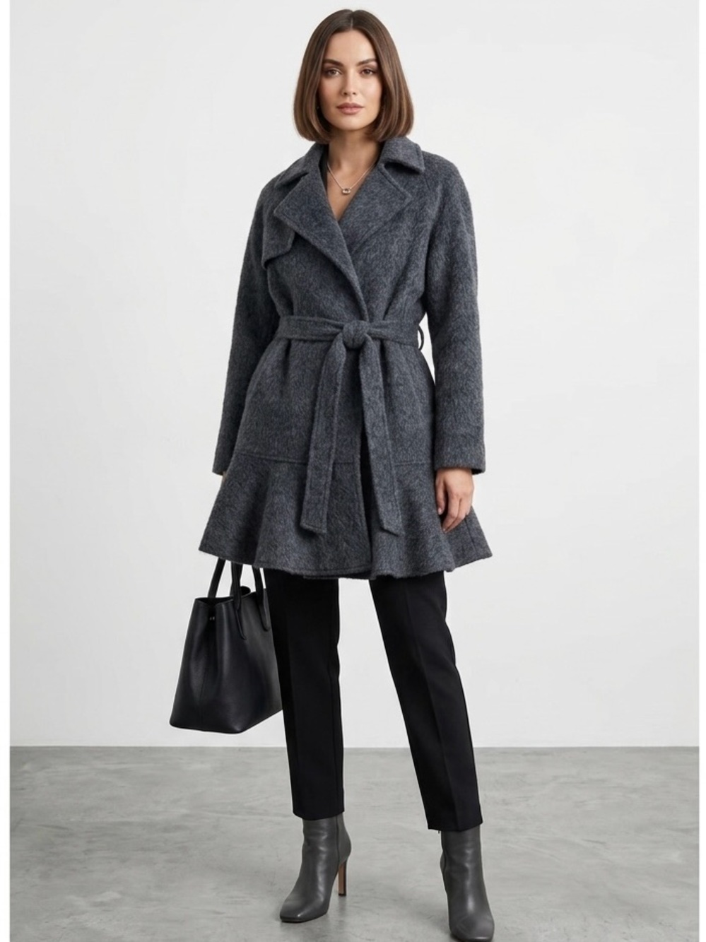 Japanese 3D cut Wool Belted Coat